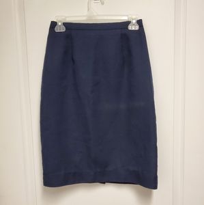 Women's dark navy blue knee-length business skirt